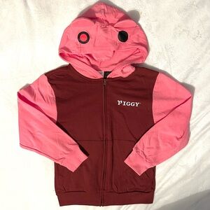 MAD ENGINE Piggy Roblox lightweight zip Hoodie Youth S NEW Sweatshirt Pig Hood